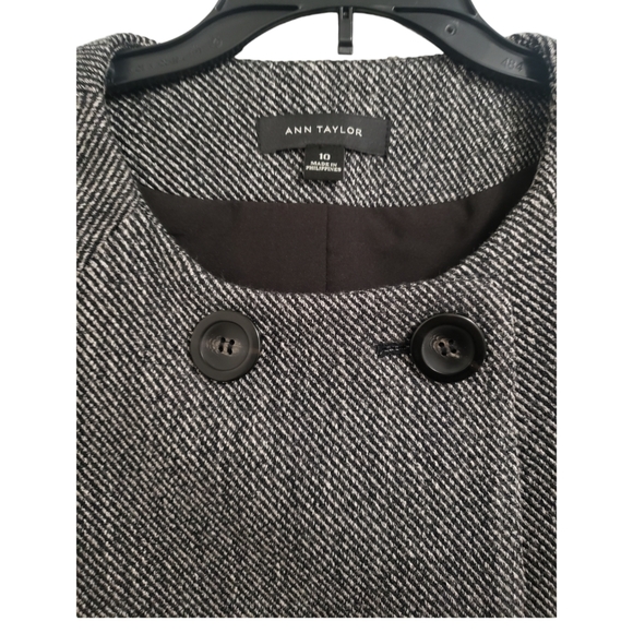 NWOT Ann Taylor Coats & Jackets Size 10 Gray Mod Double Breasted Jacket - Picture 3 of 3
